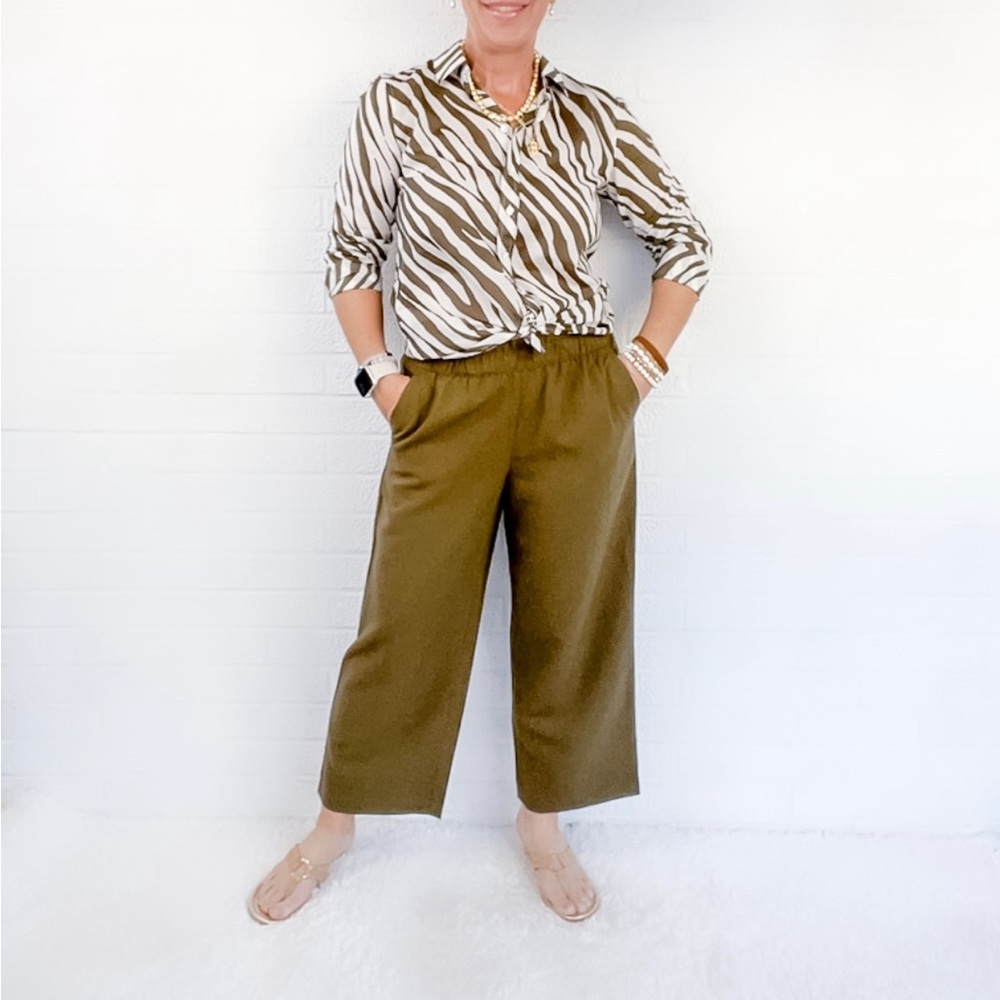 Nwt Talbots Zebra Tiger Print Button Up - Sp - image 1